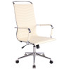 Silla De Oficina Batley Crema,Simil cuero