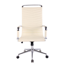 Silla De Oficina Batley Crema,Simil cuero