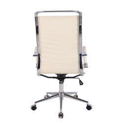 Silla De Oficina Batley Crema,Simil cuero