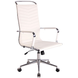 Silla De Oficina Batley Blanco,Simil cuero