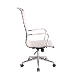 Silla De Oficina Batley Blanco,Simil cuero