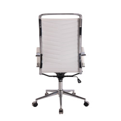 Silla De Oficina Batley Blanco,Simil cuero