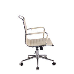 Silla De Oficina Barton Crema,Simil cuero