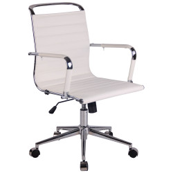 Silla De Oficina Barton Blanco,Simil cuero