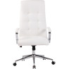 Silla De Oficina Fynn Tapizada En Tela o Simil Cuero Blanco,Simil cuero