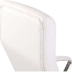 Silla De Oficina Fynn Tapizada En Tela o Simil Cuero Blanco,Simil cuero