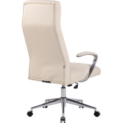 Silla De Oficina Fynn Tapizada En Tela o Simil Cuero Crema,Simil cuero