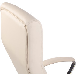 Silla De Oficina Fynn Tapizada En Tela o Simil Cuero Crema,Simil cuero