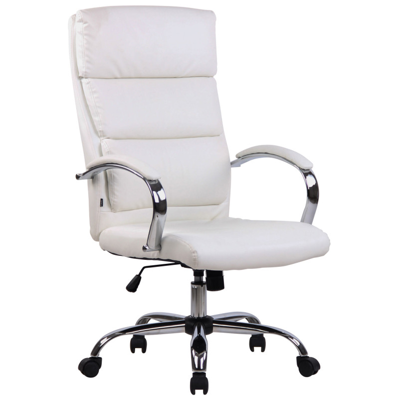 Silla De Oficina Bradford Blanco,Simil cuero