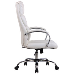 Silla De Oficina Bradford Blanco,Simil cuero