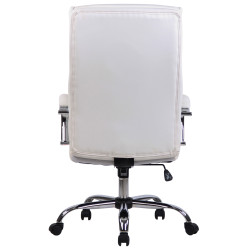 Silla De Oficina Bradford Blanco,Simil cuero