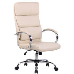 Silla De Oficina Bradford Crema,Simil cuero