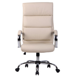 Silla De Oficina Bradford Crema,Simil cuero