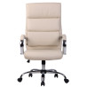 Silla De Oficina Bradford Crema,Simil cuero