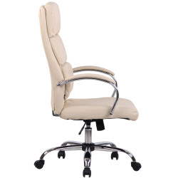 Silla De Oficina Bradford Crema,Simil cuero