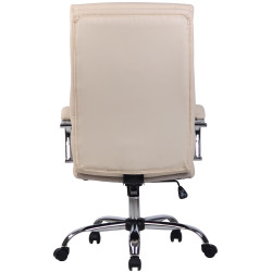 Silla De Oficina Bradford Crema,Simil cuero