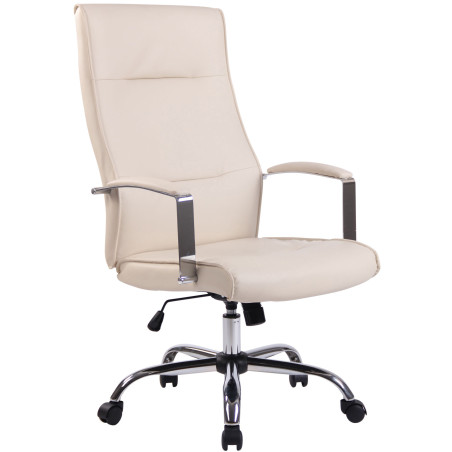 Silla De Oficina Portland Crema,Simil cuero