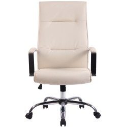 Silla De Oficina Portland Crema,Simil cuero