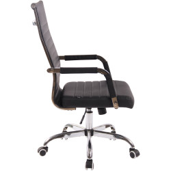 Silla De Oficina Amadora En Cuero PU Negro,Simil cuero