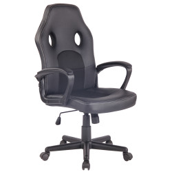 Silla de oficina Elbing en Cuero PU Negro/negro