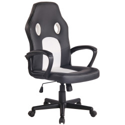 Silla de oficina Elbing en Cuero PU Negro/blanco