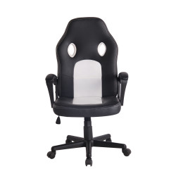 Silla de oficina Elbing en Cuero PU Negro/blanco