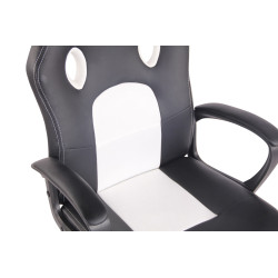 Silla de oficina Elbing en Cuero PU Negro/blanco