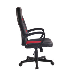 Silla de oficina Elbing en Cuero PU Negro/rojo