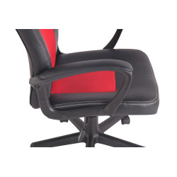 Silla de oficina Elbing en Cuero PU Negro/rojo