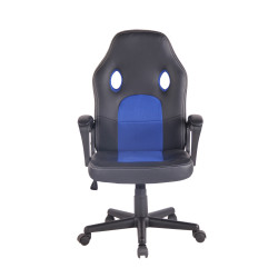 Silla de oficina Elbing en Cuero PU Negro/azul