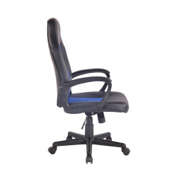 Silla de oficina Elbing en Cuero PU Negro/azul