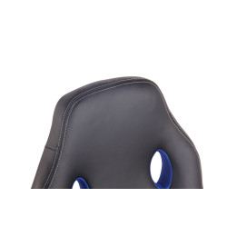 Silla de oficina Elbing en Cuero PU Negro/azul