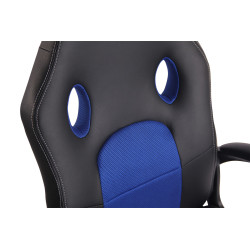 Silla de oficina Elbing en Cuero PU Negro/azul