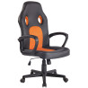 Silla de oficina Elbing en Cuero PU Negro/naranja