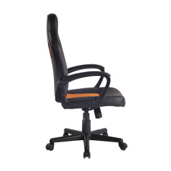 Silla de oficina Elbing en Cuero PU Negro/naranja