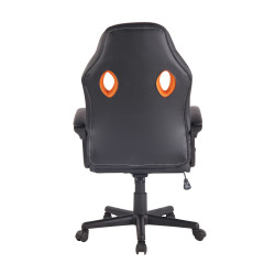 Silla de oficina Elbing en Cuero PU Negro/naranja