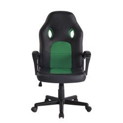 Silla de oficina Elbing en Cuero PU Negro/verde