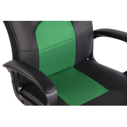 Silla de oficina Elbing en Cuero PU Negro/verde