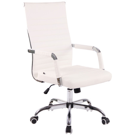 Silla De Oficina Amadora En Cuero PU Blanco,Simil cuero