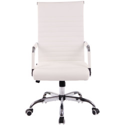 Silla De Oficina Amadora En Cuero PU Blanco,Simil cuero