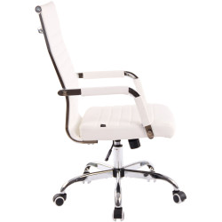 Silla De Oficina Amadora En Cuero PU Blanco,Simil cuero