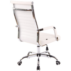 Silla De Oficina Amadora En Cuero PU Blanco,Simil cuero