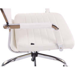 Silla De Oficina Amadora En Cuero PU Blanco,Simil cuero