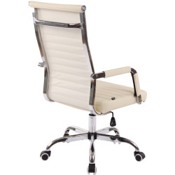 Silla De Oficina Amadora En Cuero PU Crema,Simil cuero