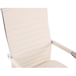 Silla De Oficina Amadora En Cuero PU Crema,Simil cuero