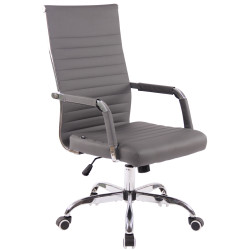 Silla De Oficina Amadora En Cuero PU Gris,Simil cuero