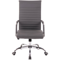 Silla De Oficina Amadora En Cuero PU Gris,Simil cuero