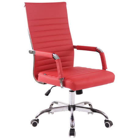 Silla De Oficina Amadora En Cuero PU Rojo,Simil cuero