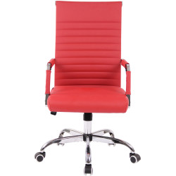 Silla De Oficina Amadora En Cuero PU Rojo,Simil cuero