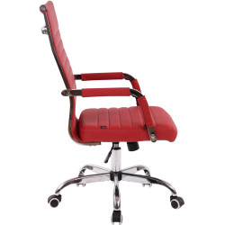 Silla De Oficina Amadora En Cuero PU Rojo,Simil cuero